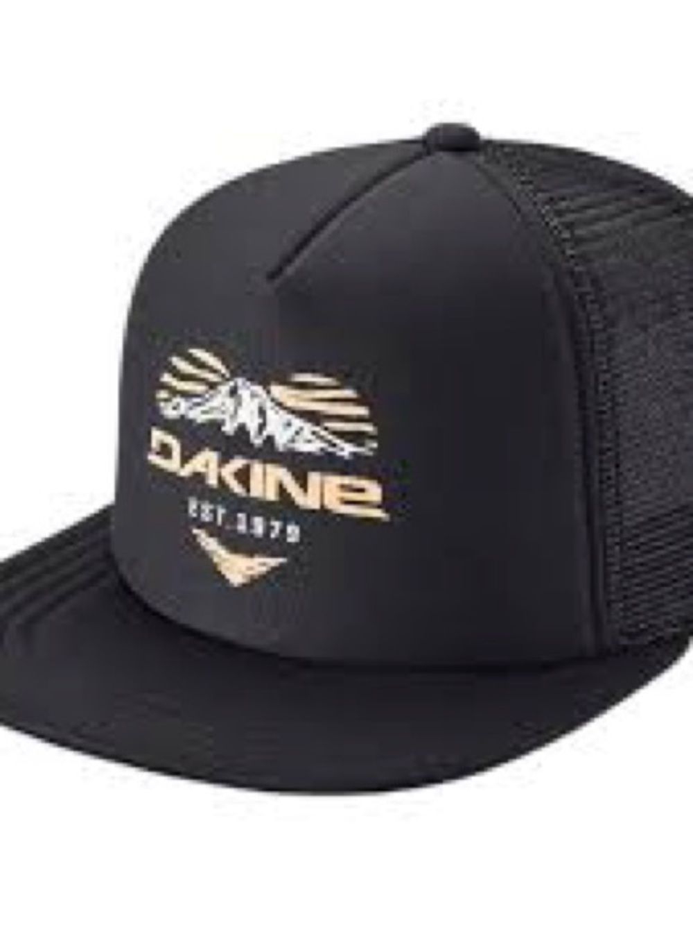 Dakine Black Trucker Hat with Gold Graphic